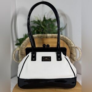 LULU Guinness Leather & Patent Leather Shoulder Bag
